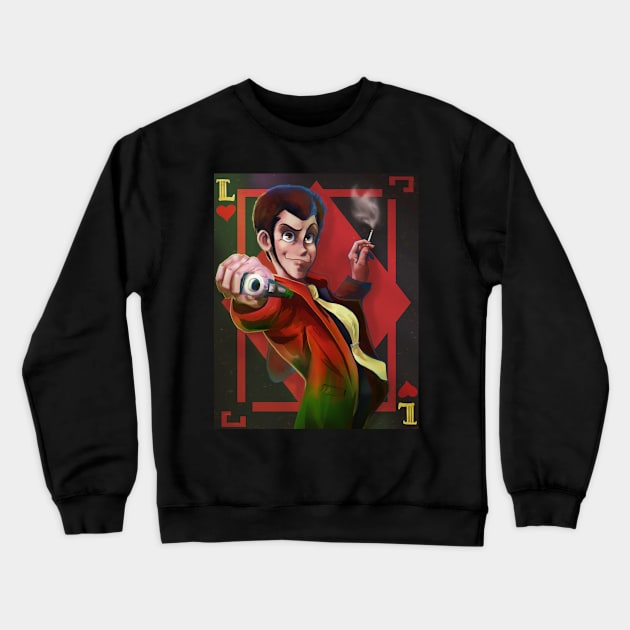 Lupin the Third (Red Jacket) Crewneck Sweatshirt by JuliaMaiDesigns